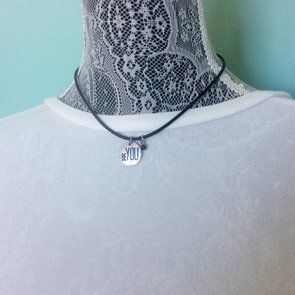 ❤️ “BE YOU” Pendant on a stretchy black cord - Picture 2 of 6